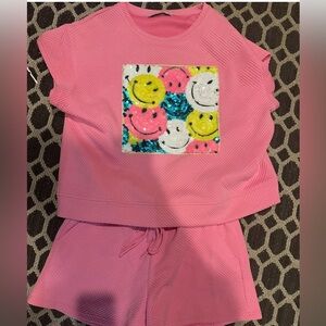 See and Be Seen sequin smiley set, size S